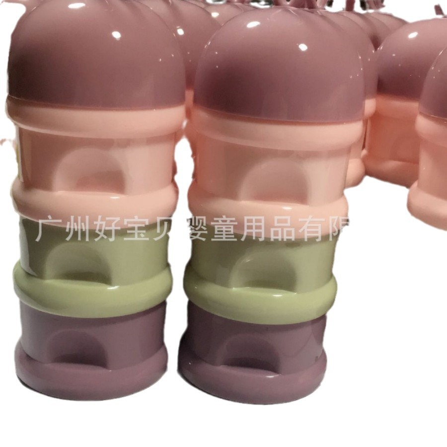Round Head milk powder box independent layered baby milk powder box portable large capacity three-layer milk powder box snack box