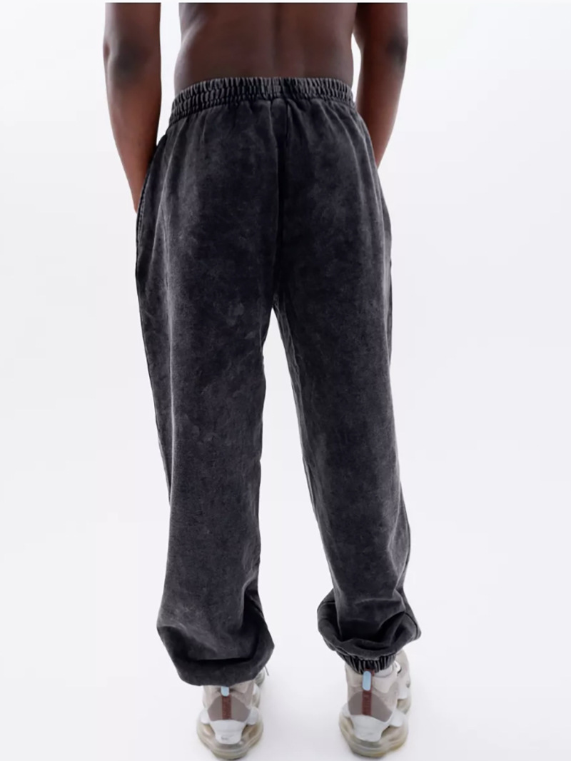 2024 Autumn and Winter Washed Old Wei Pants Men's European and American Cross-border Trendy Brand Tray Casual Sports Pants High Waist All-match Pants