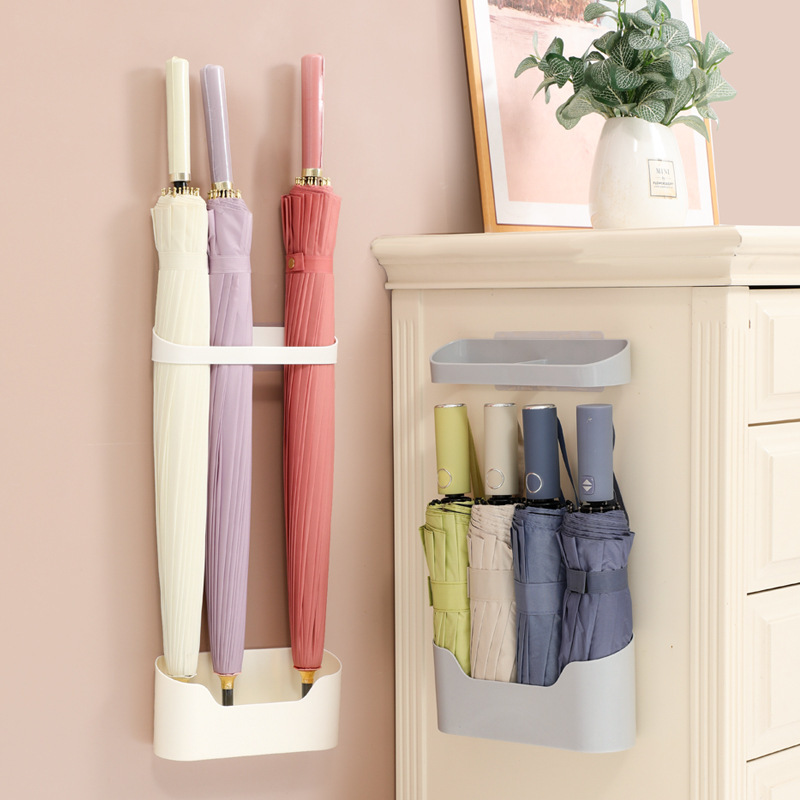Wall-mounted Umbrella Storage Rack Entry Door Household Non-perforated Long and Short Handle Umbrella Box Umbrella Storage Box