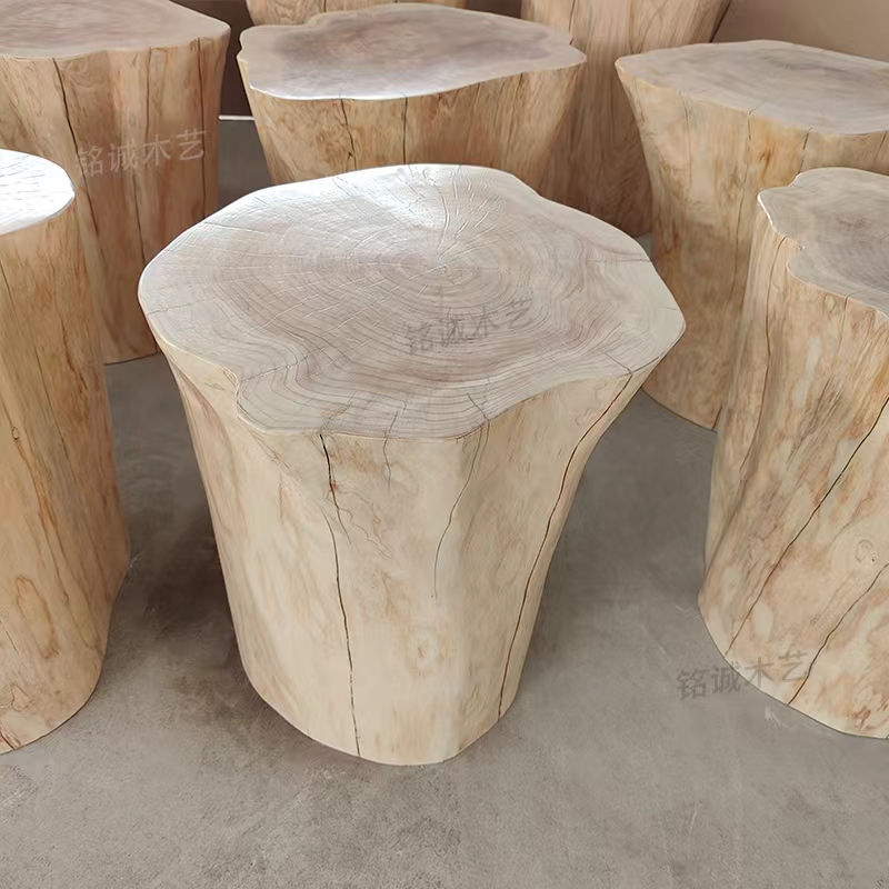 Log Stump Stool Cunninghamia Lanceolata Stump B & B Flower Rack Ornaments Hotel Bedside Cabinet Living Room Sofa Side Tables