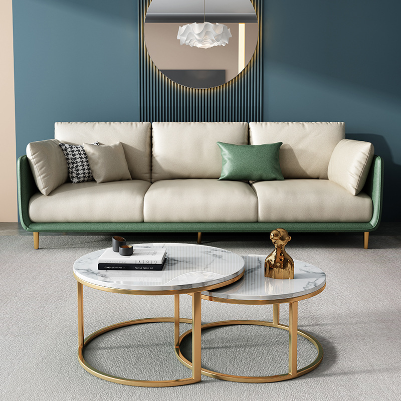 Italian Minimalist Fabric Sofa Living Room Combination Modern Simple Small Apartment Furniture Light Luxury Wash-Free Technology Cloth