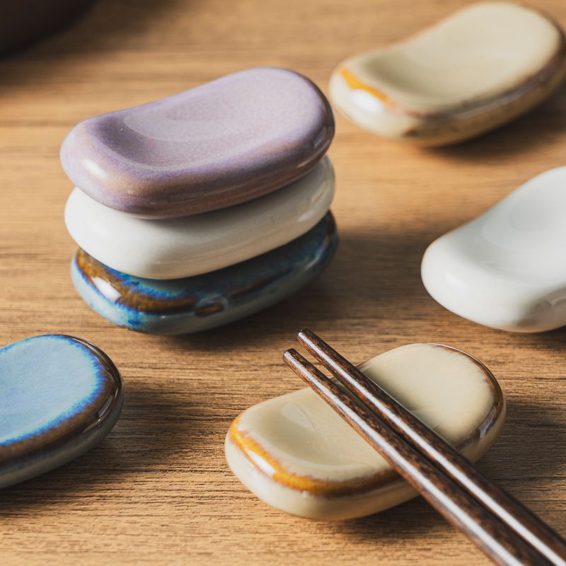 Креативный простой держатель для палочек из керамики с цветной глазурью, мини-держатель для ложек, японский держатель, оптовая продажа