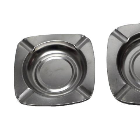 Foreign Trade Products Internet Cafe Hotel Stainless Steel Ashtray Round Thickened Drop-resistant Large Square Ashtray Wholesale