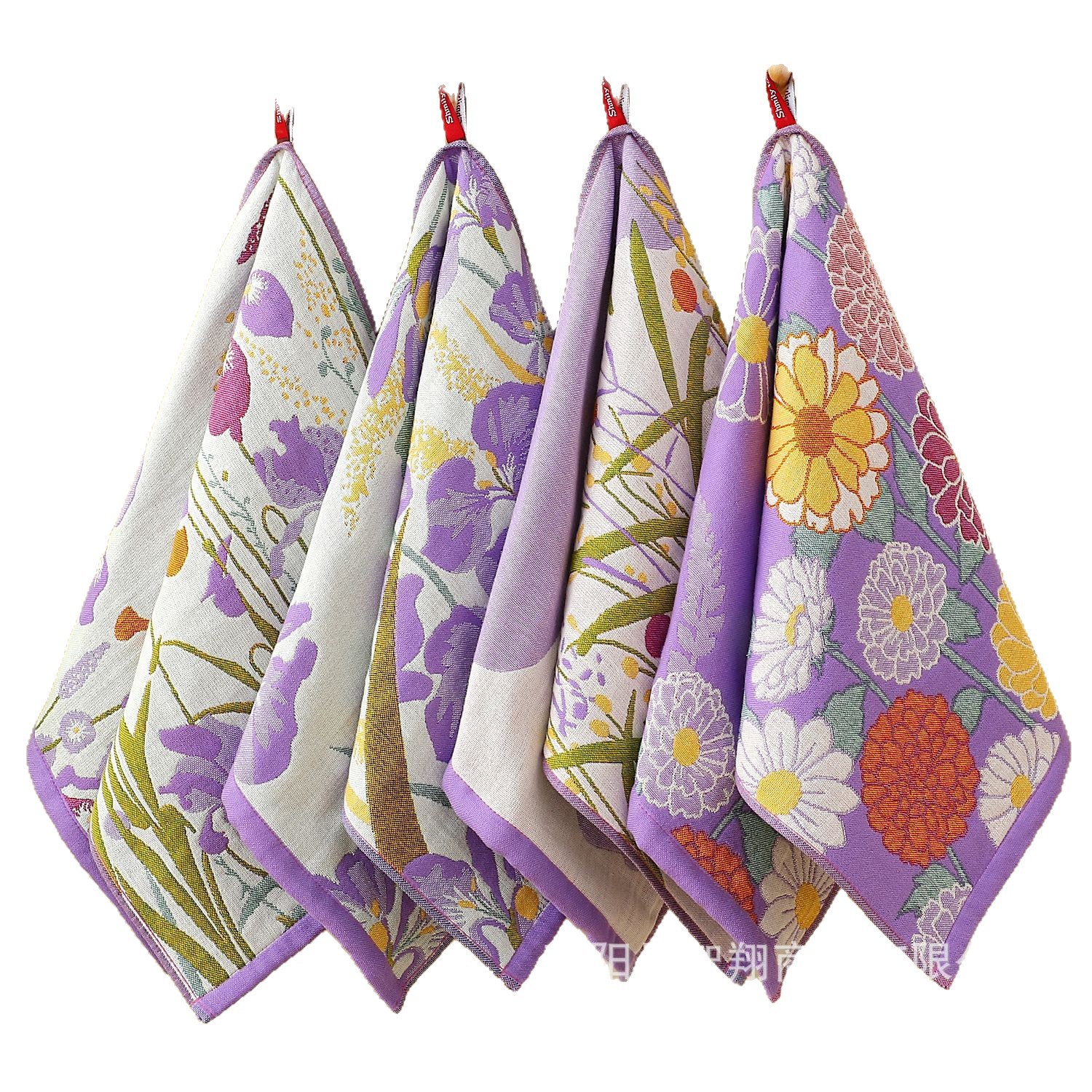 Pure Cotton Gauze Towel Four-Layer Adult Household Cotton Gauze Water-Absorbent Quick-Drying Flower and Bird Cute Bath Towel Female New Style