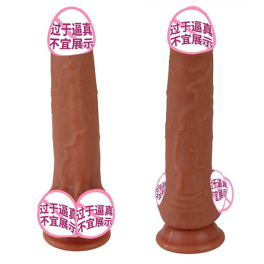 Foreskin Double-Layer Liquid Silicone Penis with Exposed Glans, Simulated Dildo for Masturbation, Adult Sex Toy