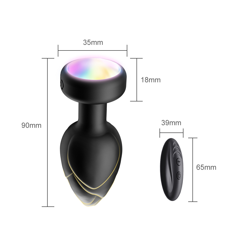 Adult supplies wholesale wireless luminous remote control anal plug vibration masturbation silicone anal plug for men and women sex toys