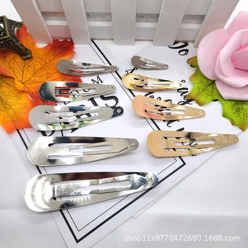 3-9cm water drop oval square break clip gold and silver white bb clip side clip DIY handmade material hair accessories bottom clip