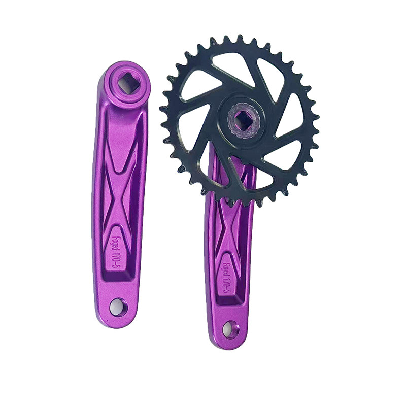 Mountain bike crank aluminum alloy tooth plate crank 170mm * 34 positive and negative tooth single plate