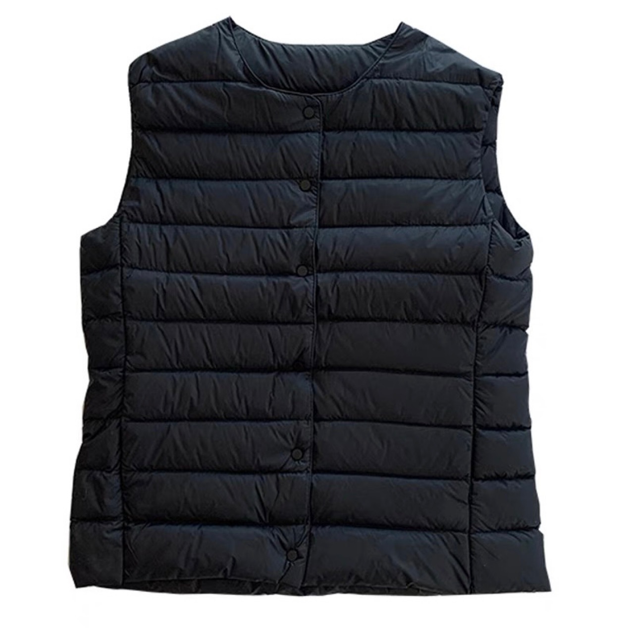 2023 autumn and winter new lightweight down jacket women's liner vest round neck V-neck inner wear collarless lightweight vest thin