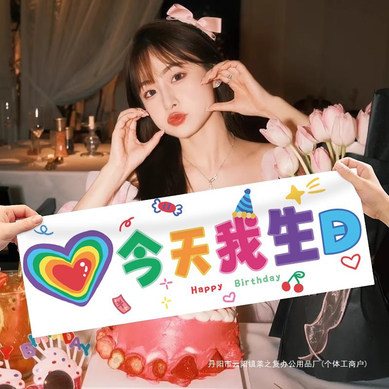 Princess Happy Birthday Atmosphere Photo Props Handheld Banner Ceremony Little Girl Adult Decoration Scene Layout