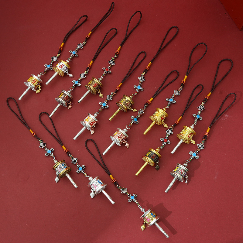 Кулон с молитвенным колесом Xizang, шести слогов, ретро, этнический стиль, модный брелок