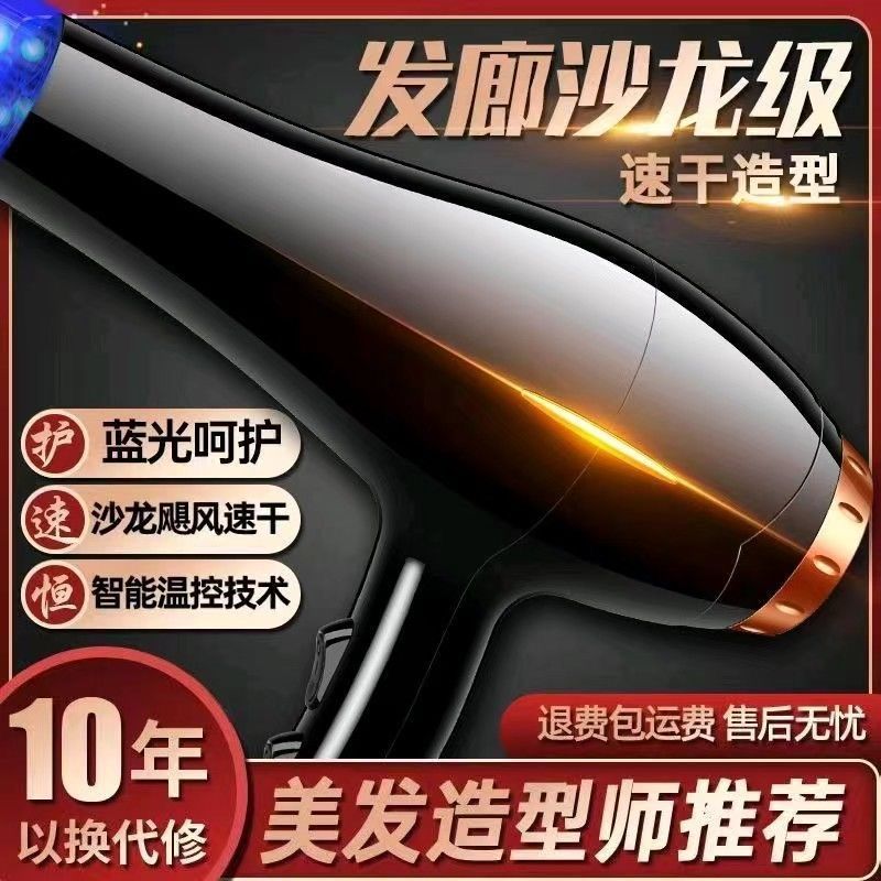 Hair Dryer for Home Hair Salon High-Power Barber Shop Blue Light Negative Ion Hair Dryer Hot and Cold Air Does Not Hurt Hair