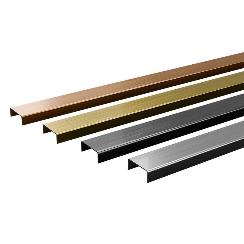 Customized Stainless Steel U-Shaped Channel 304 Edge Strip Metal Background Wall 201 Ceiling Stainless Steel U-Shaped Decorative Strip