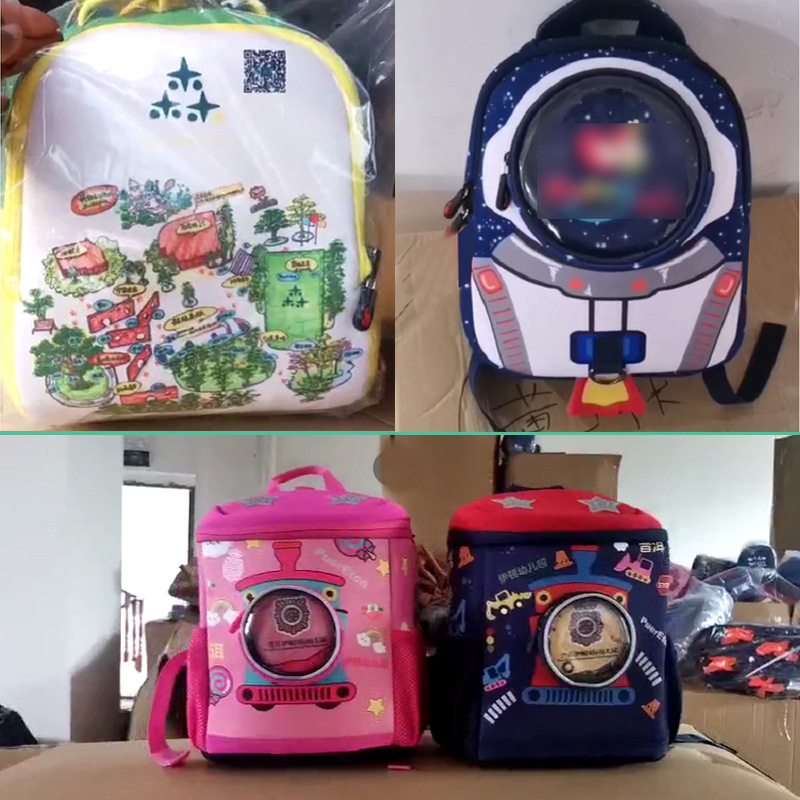 Diving Material Anti-Lost Baby and Children's Backpack, Kindergarten Custom-Made with Printed Text and Logo, Anti-Lost Backpack