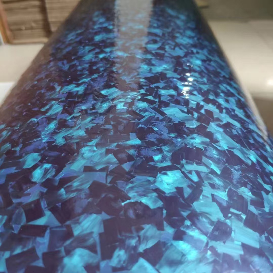 Factory Direct Sales 12K Cured Chopped Carbon Fiber Cloth Forged Pattern Preimpregnated Material Car Decoration Modification Reinforcement Material