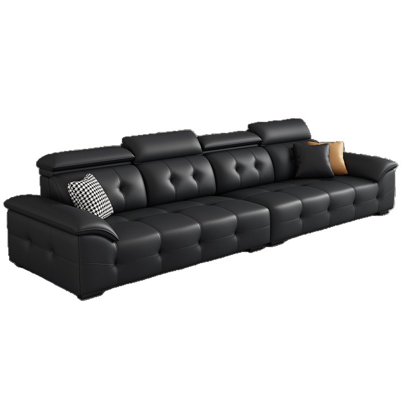 Sofa for Living Room, Small Apartment, 2025 New Model, Italian Minimalist Light Luxury Straight-Row Leather Art Furniture, Lawrence Genuine Leather