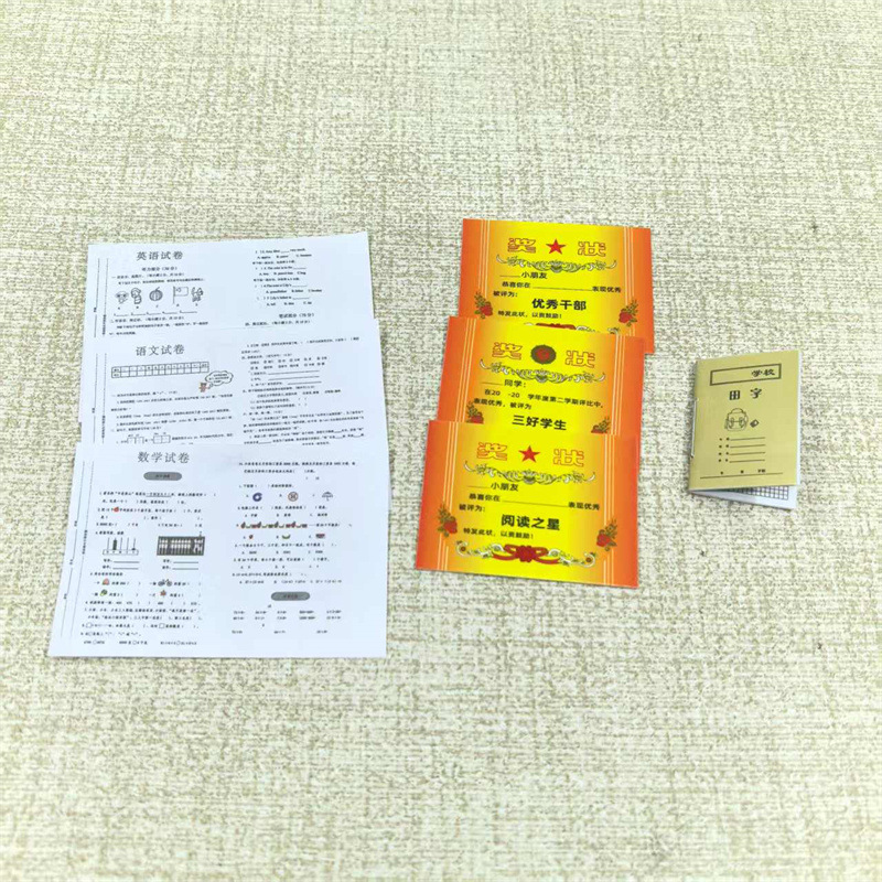 Children's Mini Small Stationery Girls Toy Small Schoolbag Miniature Cute Toy Simulation Items Full Set Book Test Paper