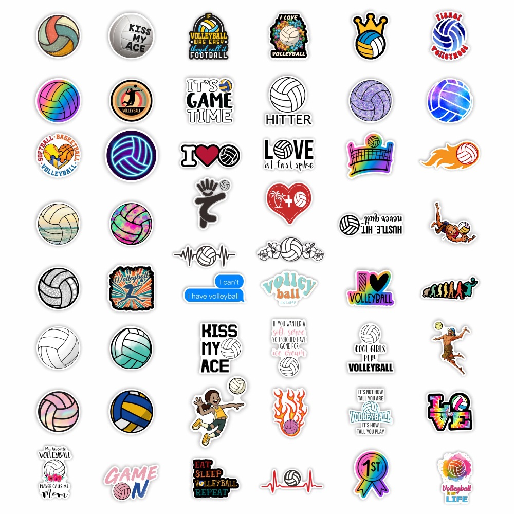 100 cartoon volleyball player badge logo stickers mobile phone shell stationery soda cup helmet sticker