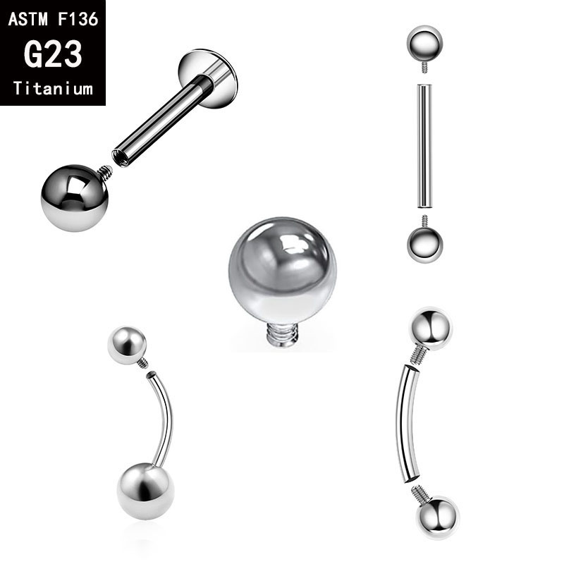 G23 titanium outer teeth ball eyebrow nail lip nail navel top accessories replacement ball F136 titanium alloy body piercing jewelry