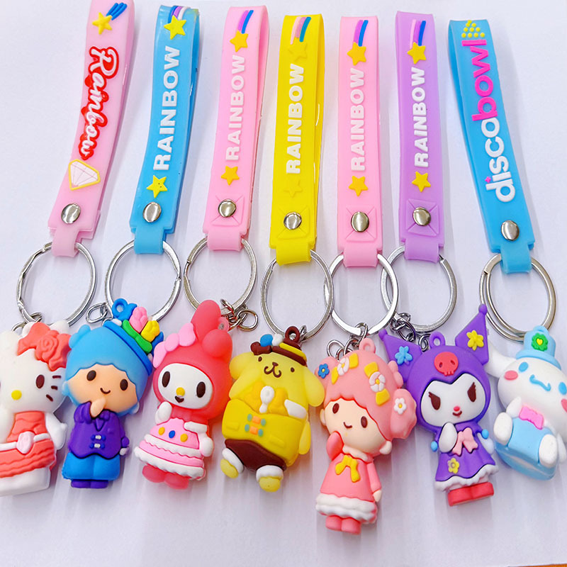 Cross-Border Stitch Keychain Anime Cartoon Cute Pendant Blind Box Bag Charm Trendy Toy Keyring Small Gift