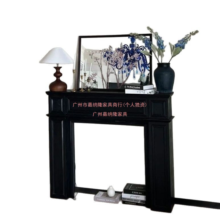 American Retro European-Style Fireplace Decorative Cabinet Decorative Mantel Carved Country Homestay French-Style Living Room Entrance Photography