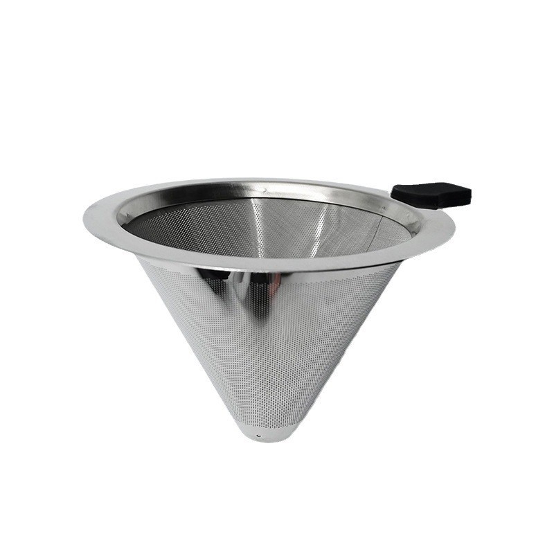 V60 stainless steel filter cup hand coffee filter screen filter paper-free tea slag funnel 304 double-layer coffee filter