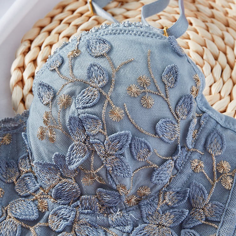 Afternoon Art Gallery French Bra Women's Small Breast Gathering Tummy Control Breast Anti-Sagging Adjustable Lace Character Bra