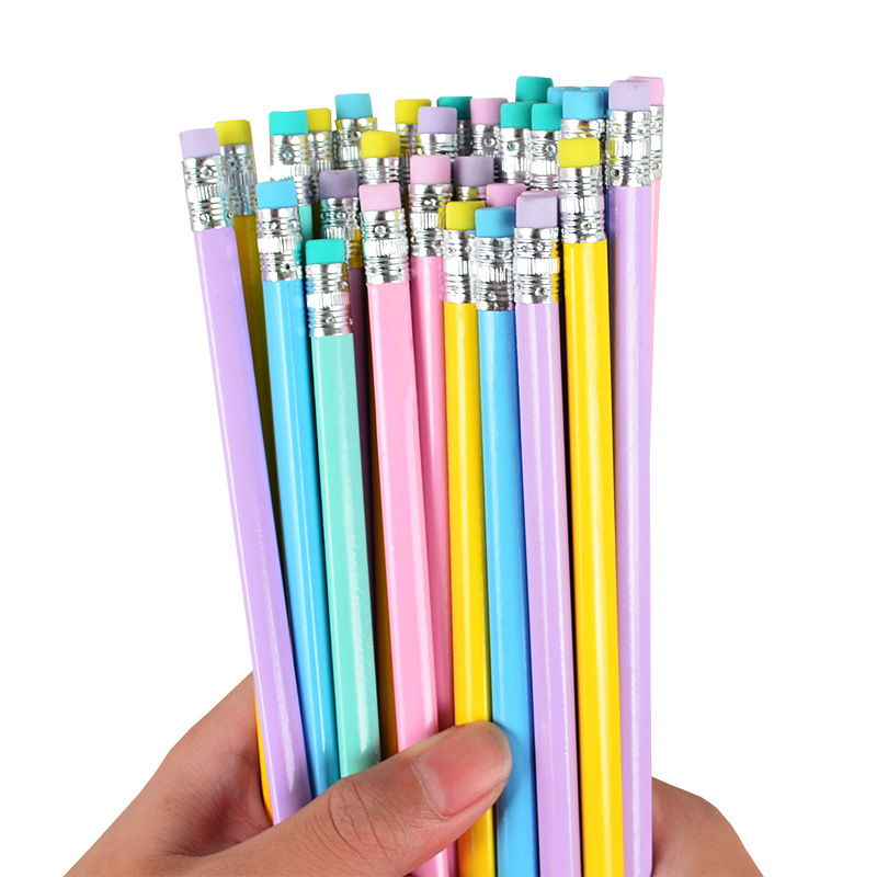 Candy Color Pencil Primary School Student Writing Pencil Small Leather Hb Pencil Macaron Log Pencil Jelly Pencil