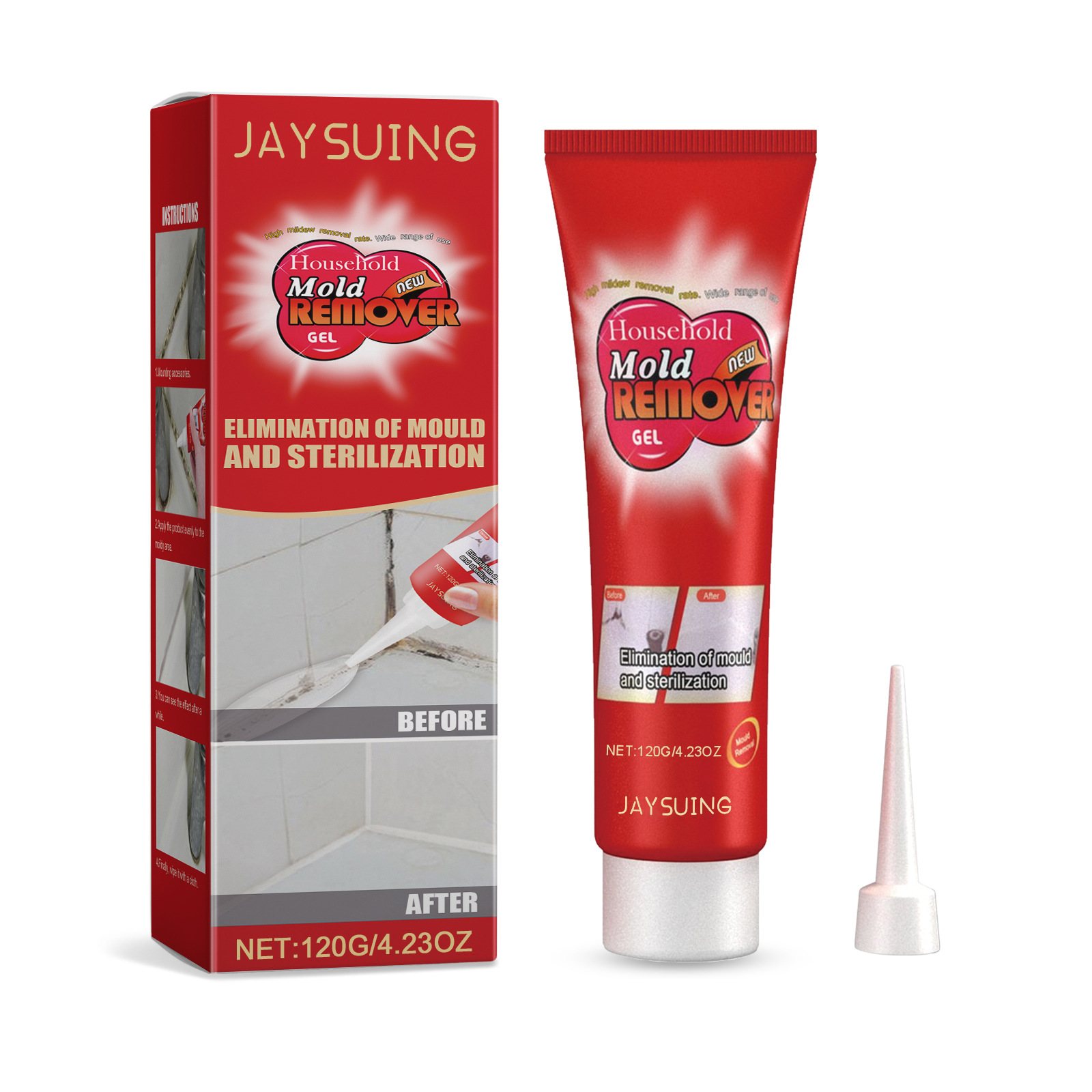 Jaysuing Mold Removal Gel Wall Cleaner Furniture Tile Multi-Effect Cleaning Mold Removal Gel