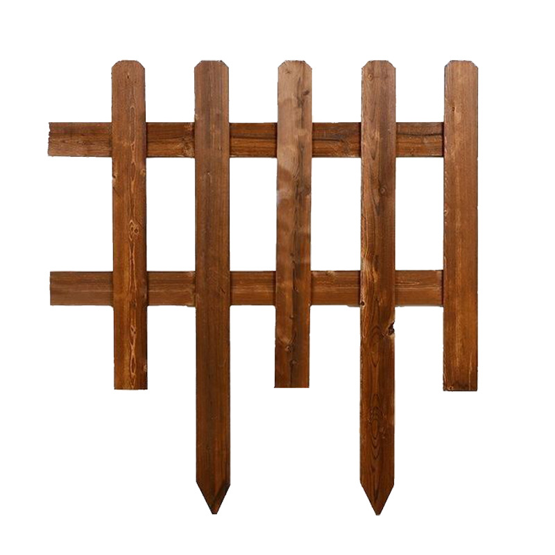 Wholesale Carbonized Anti-Corrosion Wood Fence Outdoor Partition Solid Wood Courtyard Lawn Garden Fence Outdoor Wooden Railing Guardrail