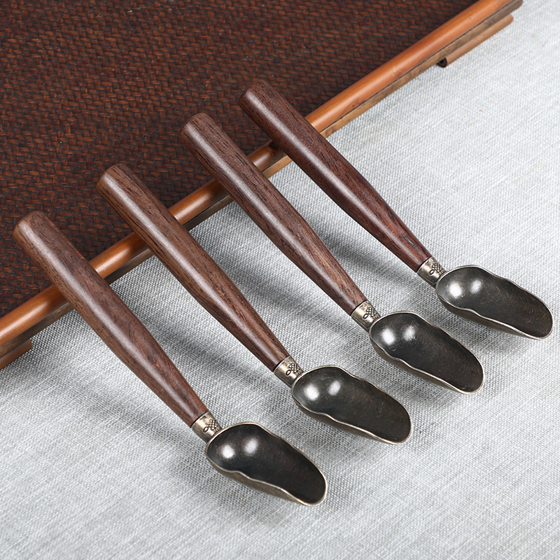 Ebony tea spoon tea shovel tea spoon Bergamot Tea take tea spoon measure teaspoon Chinese kung fu tea set accessories