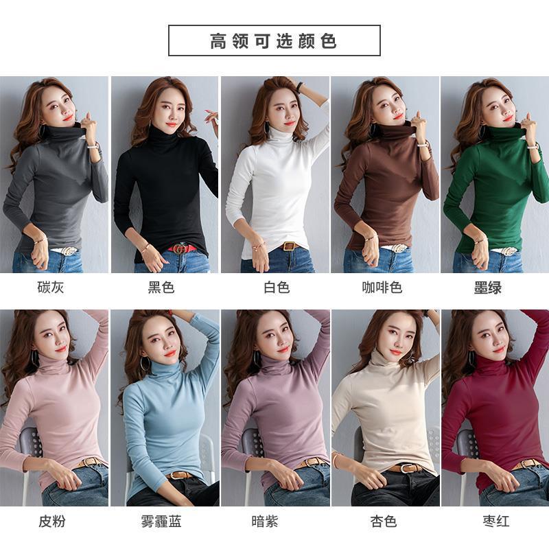 Pure Cotton Base Shirt for Women, Autumn and Winter Inner Wear, High-Neck Long-Sleeve T-Shirt, Stylish Autumn Clothing, New Autumn/Winter 2025 Top