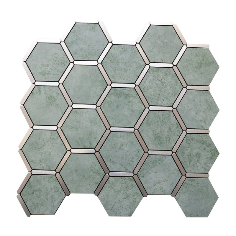 Hexagonal Mosaic Tiles, Aluminum-Plastic Panels, Self-Adhesive, Self-Sticking, Special for Bedroom, Bathroom, Tv Background Wall