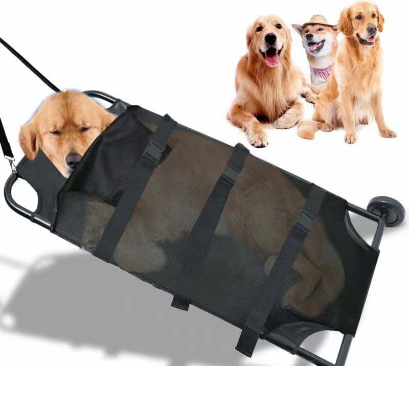 Pet Stretcher, Large Dog Foldable Aluminum Alloy Stretcher, Emergency Cart, Anti-Biting Rescue Stretcher