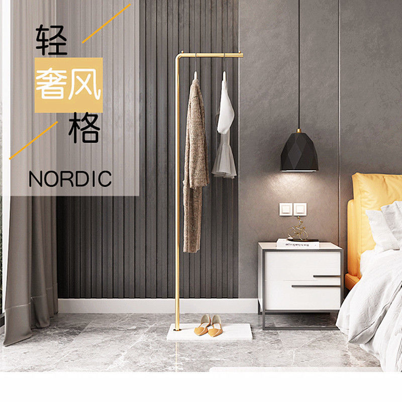 Nordic Style Clothes Hanger Floor-Standing Bedroom Simple Household Storage Rack Light Luxury Modern Rod-Style Internet Popular Ins Coat Rack