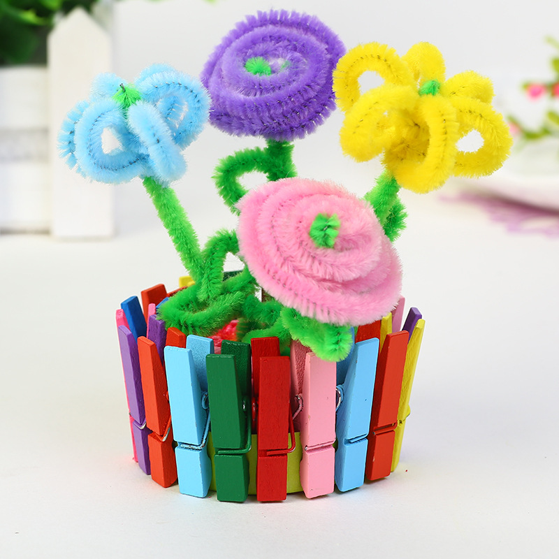 Color Photo Wooden Clip Notes Clip Wooden Love Hemp Rope Clip Kindergarten Classroom Photo Wall Decoration