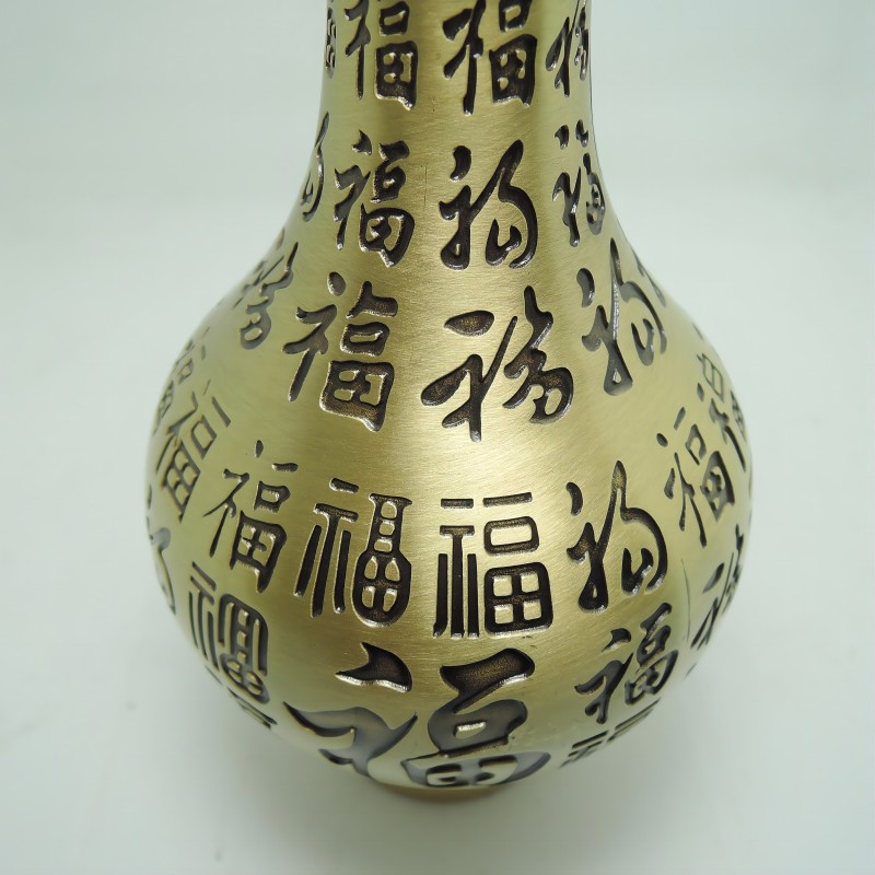 small size Large Pure Brass Guanyin Bodhisattva Jade Pure Bottle Mini Pure Water Bottle Copper Vase Antique Zen Decoration