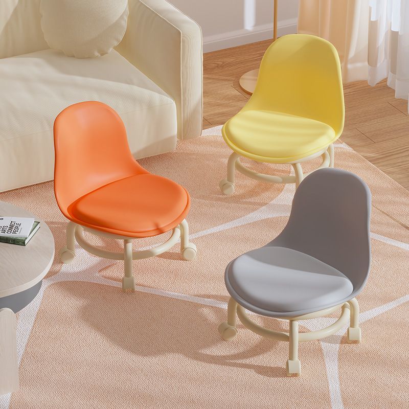 Children's Backrest Stool with Universal Wheel for Learning Lazy Household Roller Skating Beautiful Sewed Small Chair Cyber Celebrity Bench Small Low Stool