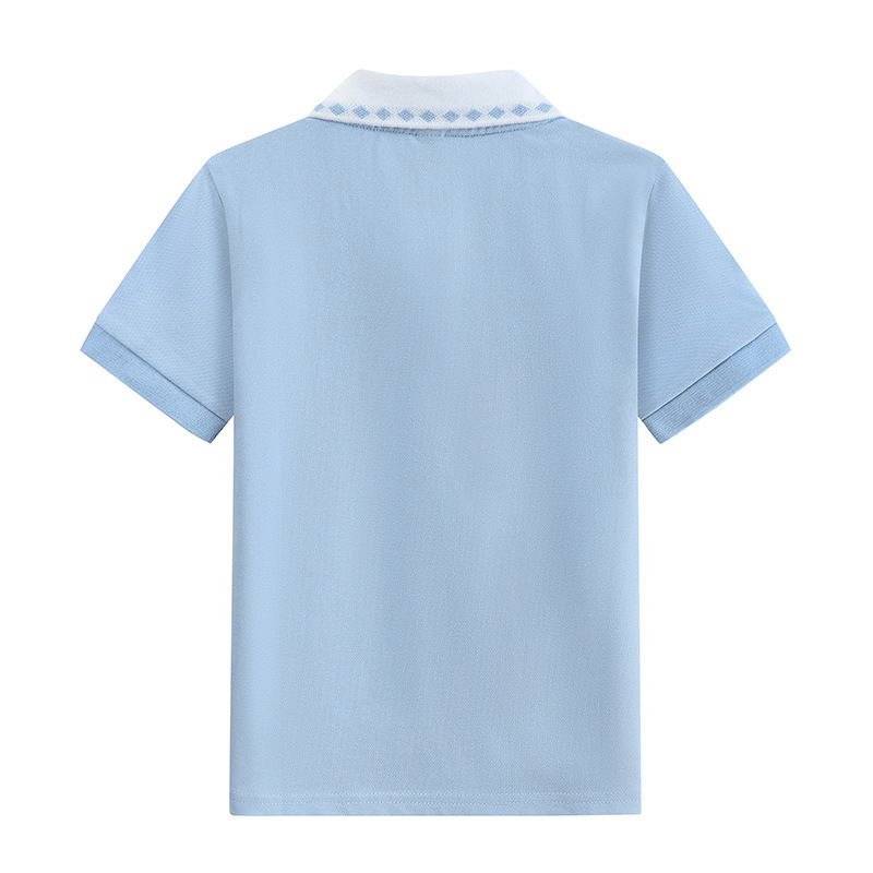 School Uniform for Primary and Middle School Students White T-shirt Short-sleeved Summer Boys POLO Shirt Class Suit Base Shirt Girls Top