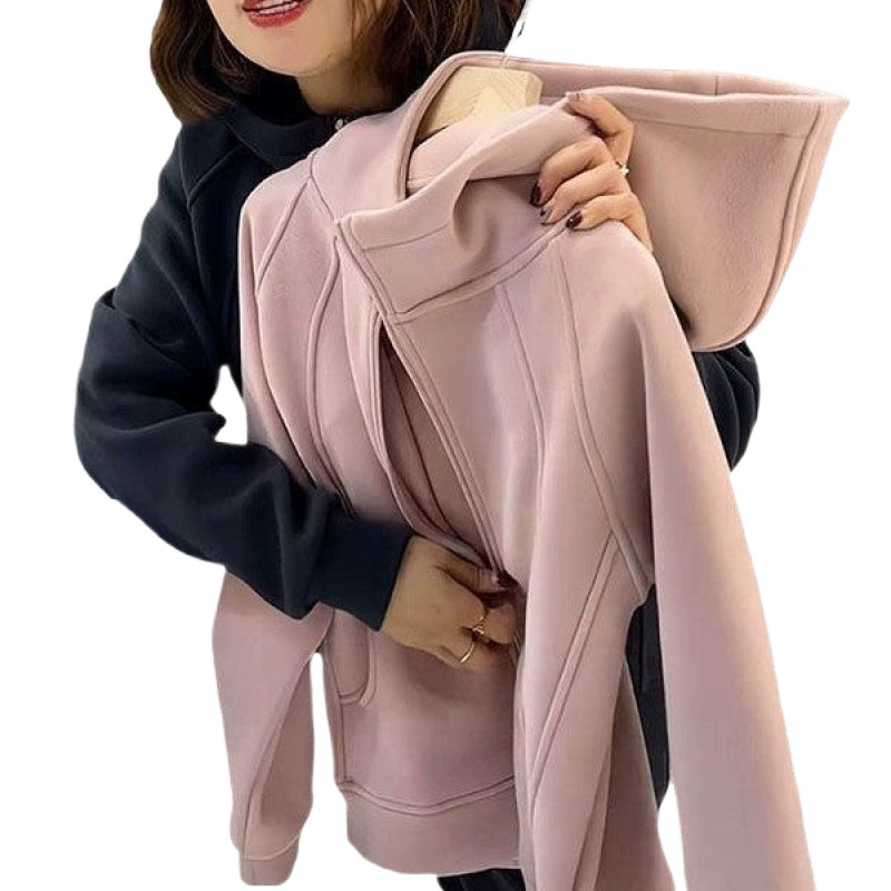 European goods and foreign style age-reducing sweater coat women's autumn and winter 2024 explosions this year's popular fleece-lined thickened little coat
