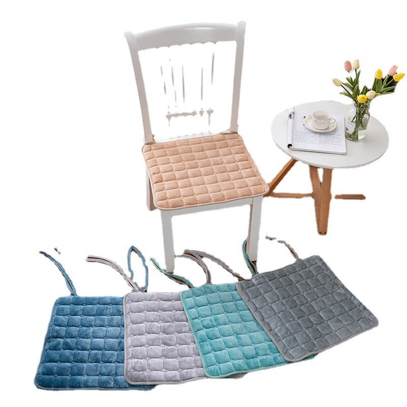 Inventory Processing Restaurant Chair Cushion Autumn and Winter Plush Dining Table Stool Cushion with Strap Household Dining Chair for Hair