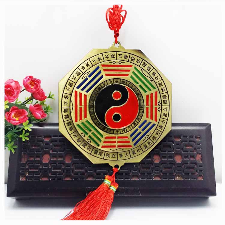 Зеркало Багуа Пять элементов медное Девять дворцов Тай Цзи Двенадцать знаков зодиака Подвеска Фэншуй