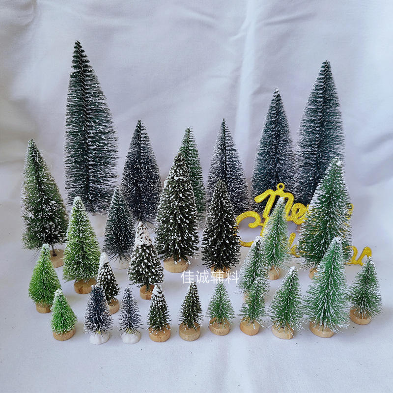 Зеленая декоративная мини рождественская елка, сосновые иголки, высота 5-12.5 см