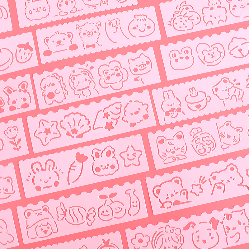 Милый мультяшный полый шаблон для газетного рисунка для детей начальной школы набор для рисования DIY