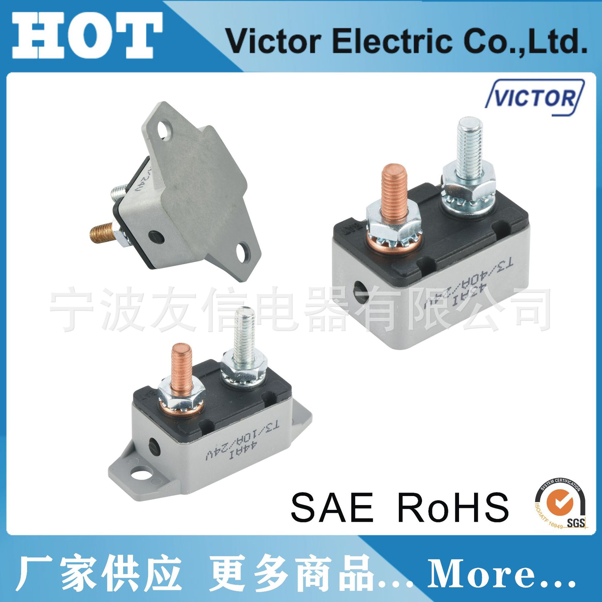 E5 Thruster Winch Circuit Breaker Dc Motor Overcurrent Protector 5A-50A Overload Protector