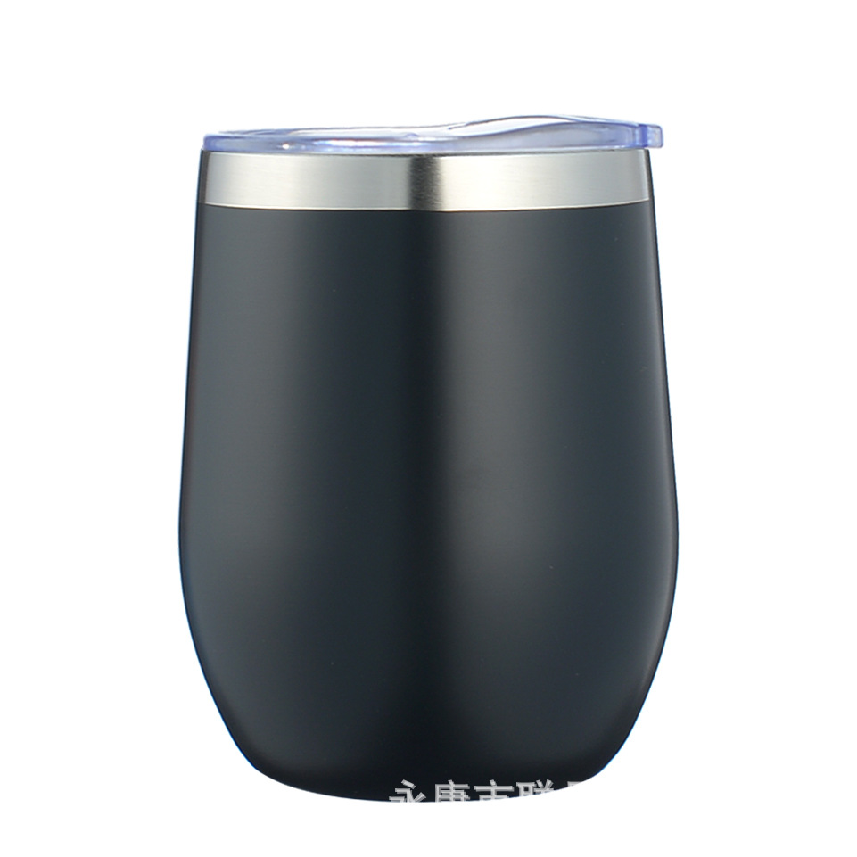 Amazon Hot Sale 12oz Eggshell Cup Double Layer 304 Stainless Steel Vacuum Thermos Cup Spray Paint Spray Plastic U-shaped Egg Cup