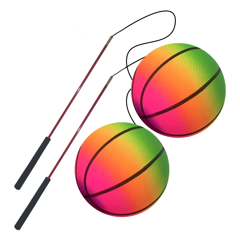Fitness ball hand throw ball with ring Rainbow Pumpkin ball pvc square dance exercise arm bounce ball throw ball wholesale
