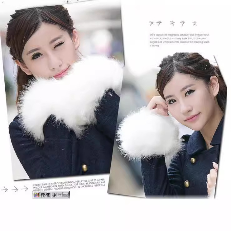 Winter Solid Color Fur Sleeves Extra Large Fox Fur Sleeves Warm Cuff Bowl Wholesale Mink Fur Casual