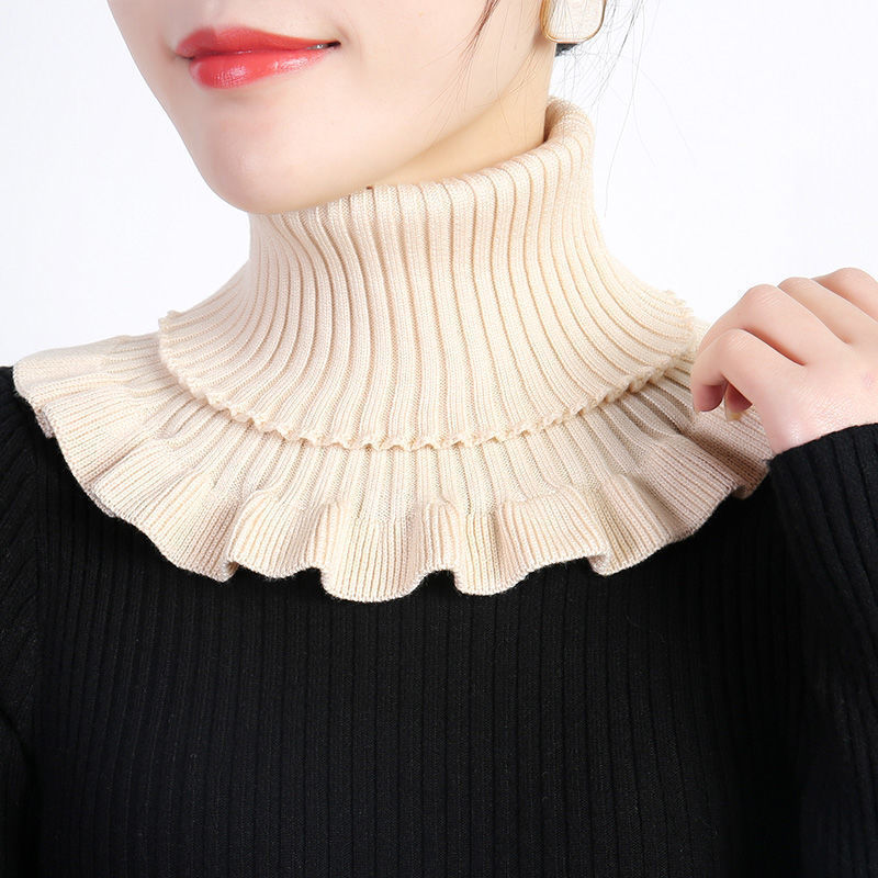 Customized Tien Sweater Neck Warmer for Women, Pullover Style for Autumn and Winter, Warm Neck and Cervical Protection, Faux Collar Knitted Short Embroidered Sweater