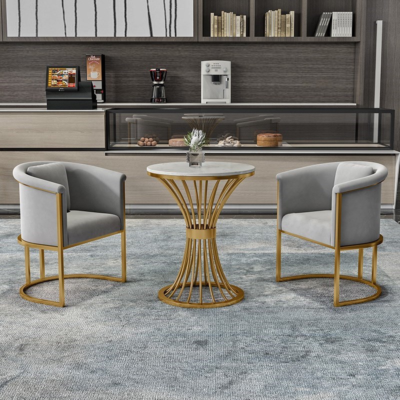 Nordic Sales Office Negotiation Table and Chair Combination Leisure Round Table Hotel Beauty Salon Card Seat Business Reception Sofa